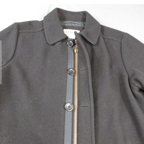 LL Bean Wool Jacket Large Thinsulate 3M Black 295973 - Picture 2 of 8